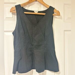 J. Crew Black V-Neck Tank Top